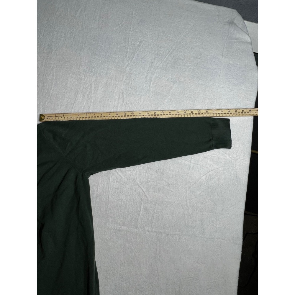 Tommy Hilfiger Mens XL Green V-Neck Long Sleeve Knit Sweater Logo Pullover - Picture 8 of 9